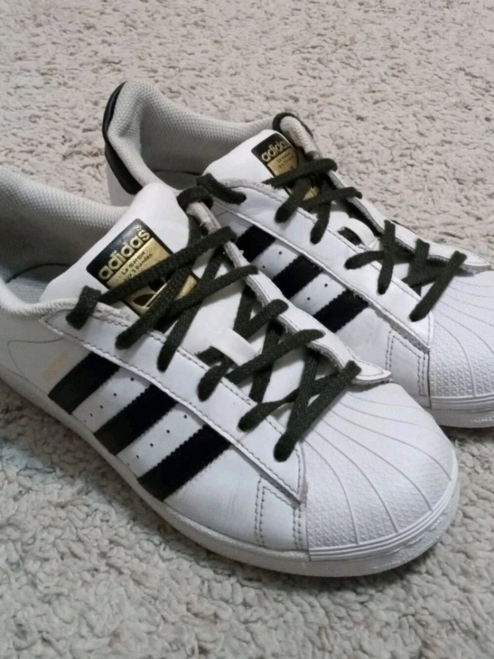 Adidas Superstar White With Black Stripe Kids 5 Sneakers Women's Size 6.5 C77154